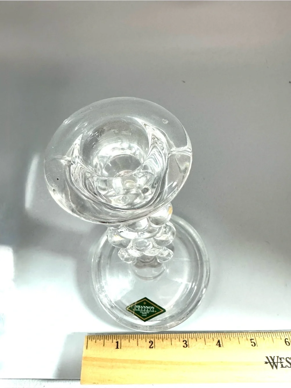 Clear Glass Link-Style Candle Holders – Pair